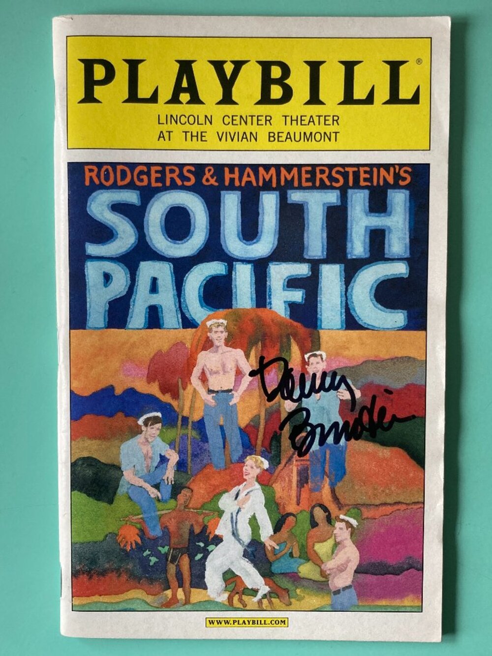 Danny Burstein (Only) Signed South Pacific Playbill 2008 Kelli O'Hara Paulo Szot